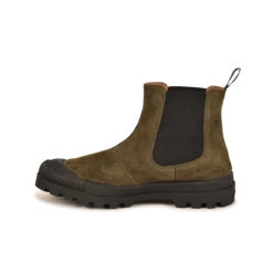 Chaussures Chelsea Confortables en Cuir Suédé Kaki - Style Urbain -Pataugas Soldes Boutique 628191 BOOTS FEMME OG C S F4H KAKI 3WEB