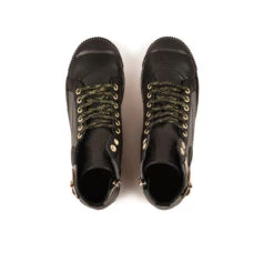 Basket Montante Femme en Cuir Noir Doré - Confort Urbain & Style Intemporel -Pataugas Soldes Boutique 628259 946 BASKET HAUTE FEMME LATSA MIX F4H NOIR DORE 6