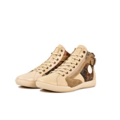 Baskets Femme PALME Beige - Confort Ultime & Semelle Flex - Style Urbain -Pataugas Soldes Boutique 628269 150 BASKET HAUTE FEMME PALME CRI F4H BEIGE 5