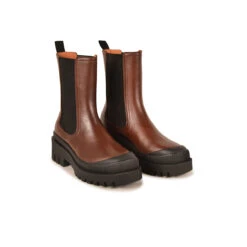 Bottes Tout-Terrain Femme Confortables en Cuir Chocolat - Randonnée et Aventure -Pataugas Soldes Boutique 628291 BOOTS FEMME AINIOA CH N F4H CHOCO 4