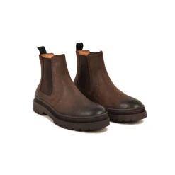 Bottes Chelsea en Cuir Waxé Déperlant - Confortables et Robustes pour Toutes Saisons - Marron -Pataugas Soldes Boutique 628317 803 BOOTS FEMME VITUS W F4H CHOCO 4