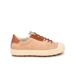 Basket Femme Tout-Terrain Confortable en Cuir Suédé Beige/Camel - Randonnée & Urbain