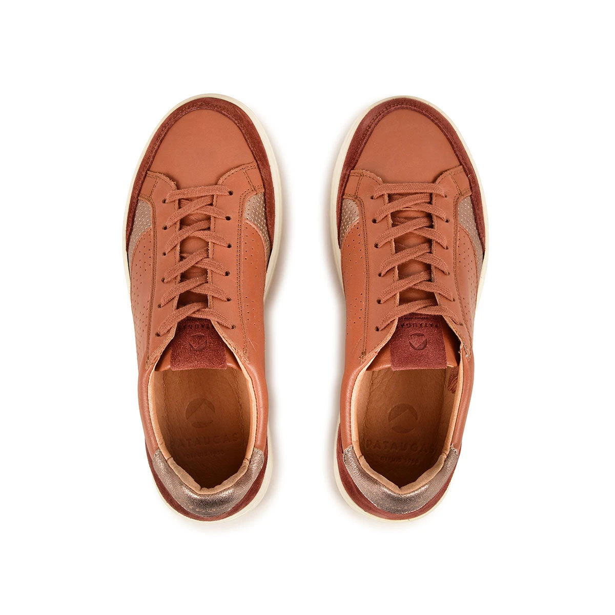 Baskets Femme Confortables en Cuir Mixte - Basalte Pêche/Cuivre - Style Urbain 9 Baskets Femme Confortables en Cuir Mixte - Basalte Pêche/Cuivre - Style Urbain – Image 7