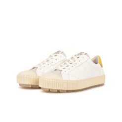 Baskets Femme ARAN - Confort Tout-Terrain - Blanc/Jaune - Randonnée Urbaine -Pataugas Soldes Boutique BASKET FEMME ARAN MIX F2H BLANC JAUNE 5