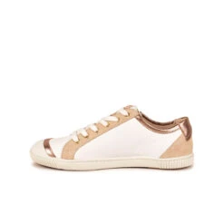 Baskets Femme Confortables en Cuir Souple - Blanc/Beige - Printemps/Été -Pataugas Soldes Boutique BASKET FEMME BAHIA SME F2H BLANC BEIGE 628048 912 3