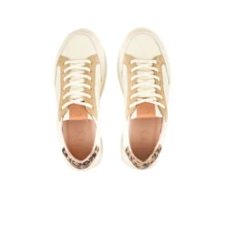 Baskets Femme BASALTE en Cuir Blanc - Confort Optimal & Style Léopard - Ville/Détente -Pataugas Soldes Boutique BASKET FEMME BASALT MIXL F4I CREME 628475 155 6