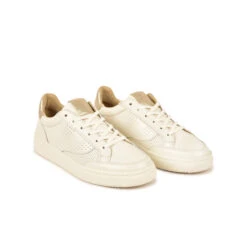 Baskets Basses Femme Confortables en Cuir Blanc - Style Moderne - Ville & Voyage -Pataugas Soldes Boutique BASKET FEMME BASALT NME F2H OFFWHITE DORE 4