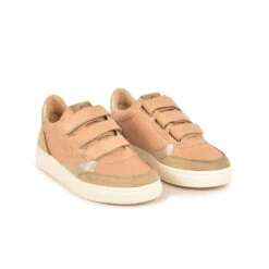 Baskets Femme Confortables Basalte - Urbaines & Outdoor - Beige/Doré -Pataugas Soldes Boutique BASKET FEMME BASALTE S N F2I BEIGE DOREE 628444 931 4