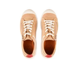 Basket Femme Confortable en Cuir Souple - Beige - Chaussures de Ville -Pataugas Soldes Boutique BASKET FEMME BISK MIX F2I BEIGE 628362 150 6