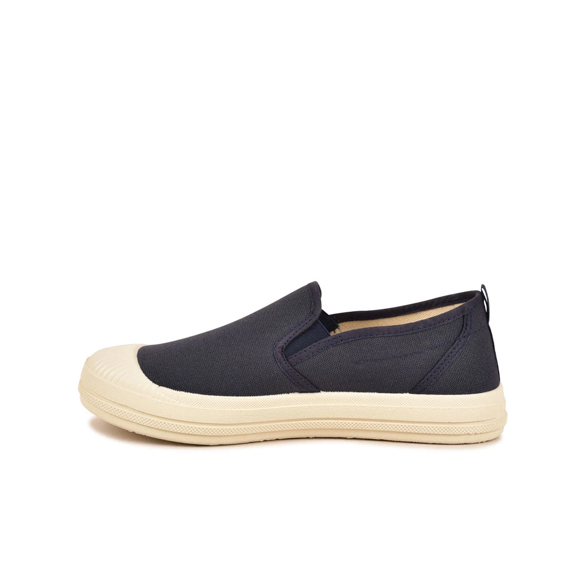 Baskets Slip-On Confortables en Coton Recyclé - Marine - Pour Voyages Urbains 4 Baskets Slip-On Confortables en Coton Recyclé - Marine - Pour Voyages Urbains – Image 2