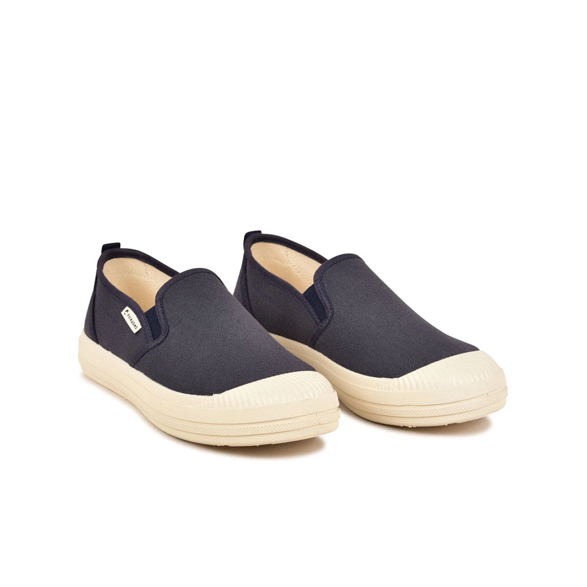 Baskets Slip-On Confortables en Coton Recyclé - Marine - Pour Voyages Urbains 5 Baskets Slip-On Confortables en Coton Recyclé - Marine - Pour Voyages Urbains – Image 3