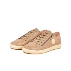 Baskets Femme en Cuir Confortables - Ville & Casual - Taupe -Pataugas Soldes Boutique BASKET FEMME JESTER N F2H TAUPE 628070 156 5