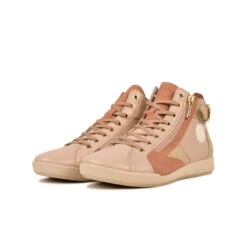 Basket Femme Confortable Semelle Flex - Beige Rosé/Doré pour Marche et Ville 9 Basket Femme Confortable Semelle Flex - Beige Rosé/Doré pour Marche et Ville -Pataugas Soldes Boutique BASKET FEMME PALME MIX F2H NUDE DORE 5