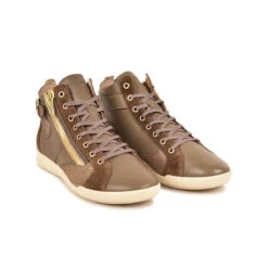 Baskets Femme en Cuir Confortables - Semelle Flex - Taupe 11 Baskets Femme en Cuir Confortables - Semelle Flex - Taupe -Pataugas Soldes Boutique BASKET FEMME PALME MIX F4H TAUPE 628270 154 4