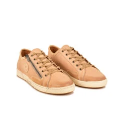 Basket Homme Confortable en Cuir Pull-up - Beige - Look Estival Décontracté -Pataugas Soldes Boutique BASKET HOMME JAY N H2I BEIGE 628397 150 4
