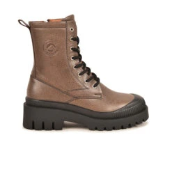 Boots Femme en Cuir Nappa - Confort Hiver - Café - Marche Urbaine