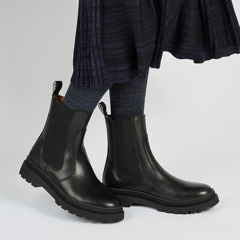 Bottes Femme en Cuir Noir - Polyvalentes Jour et Nuit - Confort Optimal 4 Bottes Femme en Cuir Noir - Polyvalentes Jour et Nuit - Confort Optimal – Image 2