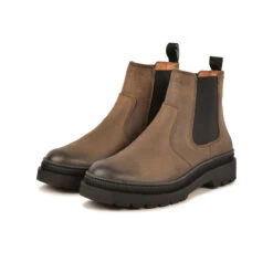 Bottes Femme en Cuir - Confortable avec Semelle en Laine Mérinos - Taupe -Pataugas Soldes Boutique BOOTS FEMME VITUS WL TAUPE 1628528 154 5