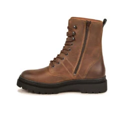 Bottes Femme Hiver - Confort Chaussures Montantes en Cuir Waxé Ocre -Pataugas Soldes Boutique BOOTS FEMME WANDA WL OCRE 628508 251 3