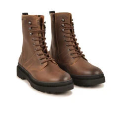 Bottes Femme Hiver - Confort Chaussures Montantes en Cuir Waxé Ocre -Pataugas Soldes Boutique BOOTS FEMME WANDA WL OCRE 628508 251 4