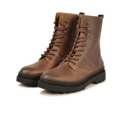 Bottes Femme Hiver - Confort Chaussures Montantes en Cuir Waxé Ocre -Pataugas Soldes Boutique BOOTS FEMME WANDA WL OCRE 628508 251 5