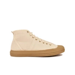 Basket Homme ETCHE - Coton Recyclé Confortable - Écru/Gomme