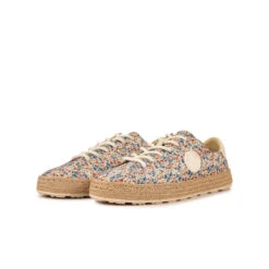 Basket Femme Confortable en Toile Florale - Printemps - Ocre -Pataugas Soldes Boutique CHAUSSURE FEMME PAM TFL F2H OCRE 5