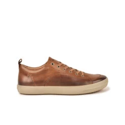 Baskets Homme CARL - Cuir Nubuck Confortable - Châtaigne