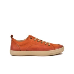 Baskets Homme CARL - Cuir Nubuck Confortable - Orange