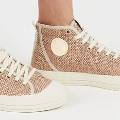 Baskets Femme en Coton Recyclé - Confort Supérieur pour Aventures Urbaines - Rouge -Pataugas Soldes Boutique ETCHEMIRIF2HROUGE2