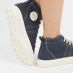 Chaussures Montantes Femme Confortables en Coton Recyclé - Bleu Marine - Randonnée Urbaine -Pataugas Soldes Boutique ETCHEMTF2HMARINE2