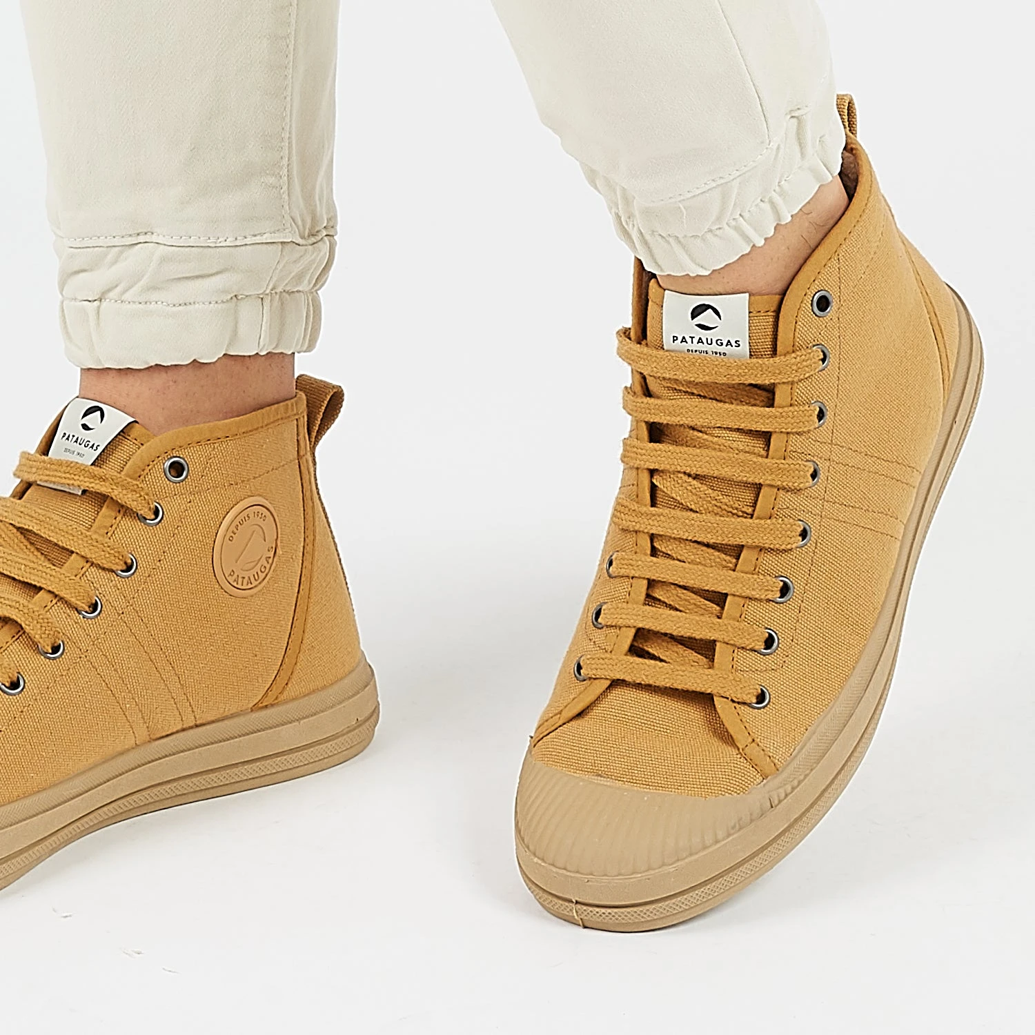 Baskets Homme ETCHE - Coton Recyclé Confortable - Camel 9 Baskets Homme ETCHE - Coton Recyclé Confortable - Camel – Image 7