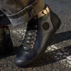 Basket Montante Femme en Cuir Noir Doré - Confort Urbain & Style Intemporel -Pataugas Soldes Boutique F Palme MIX Noir Dore