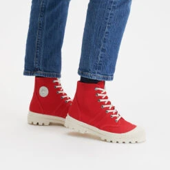 Bottes Femme en Coton Bio - Confortables et Écologiques - Rouge pour Ville et Campagne -Pataugas Soldes Boutique ORIGINALETF4GROUGE 0914
