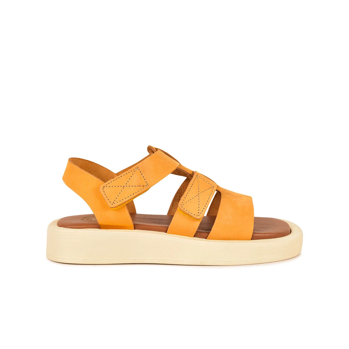 Sandales Femme Confortables en Cuir - Style Tendance Ocre - Idéales pour l'Été 3 Sandales Femme Confortables en Cuir - Style Tendance Ocre - Idéales pour l'Été