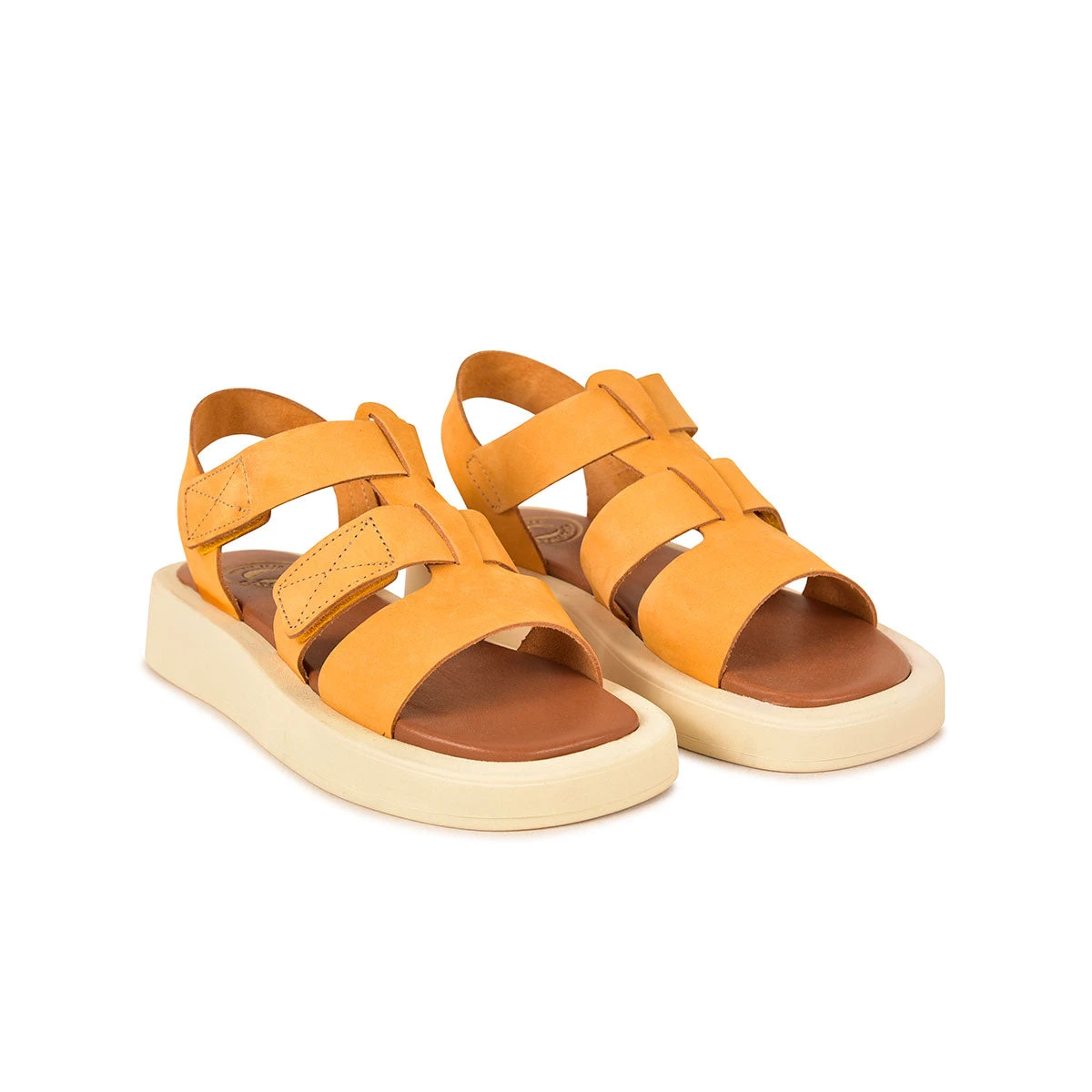 Sandales Femme Confortables en Cuir - Style Tendance Ocre - Idéales pour l'Été 6 Sandales Femme Confortables en Cuir - Style Tendance Ocre - Idéales pour l'Été – Image 4