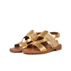 Sandales Femme Confortables en Cuir Doré - Idéales pour l'Été - Plage & Ville -Pataugas Soldes Boutique SANDALE FEMME RIA MIX F2H DORE 5 8156670e 852b 4224 b640 378fafdfd800