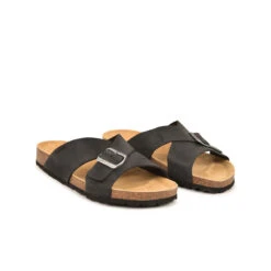 Sandales Homme Pataugas LUDO en Cuir Noir - Confort et Style Intemporel -Pataugas Soldes Boutique SANDALE HOMME LUDO MIX H2I NOIR 628533 850 4